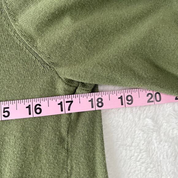 Loft Outlet Green 3/4 Sleeve Blouse with Floral Panel and Tie in Back Size XSP - Picture 7 of 8